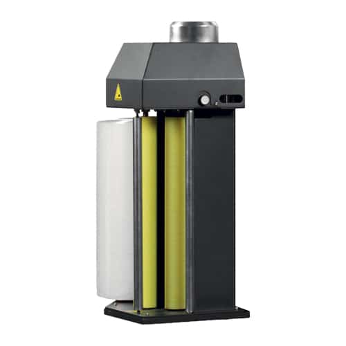 Illustration galerie banderoleuse avec pré-étirage SAVING