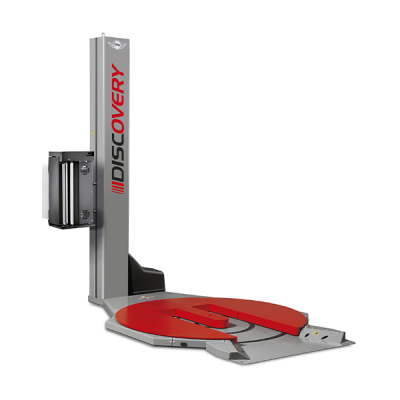Banderoleuse DISCOVERY avec plateau évidé pour transpalette